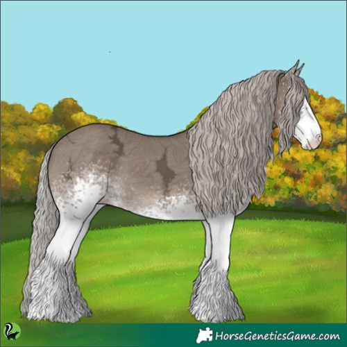 Horse Color:White Spotted Silver Grullo Ice 