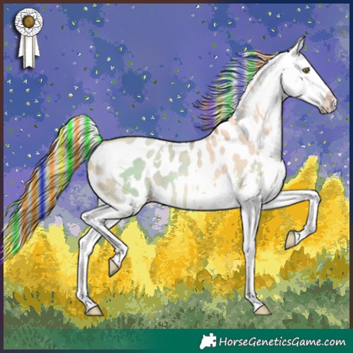 Horse Color:Painted White Spotted Gold Champagne Dun Appaloosa Rabicano 