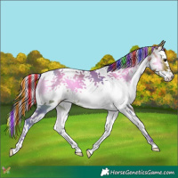 Horse Color:Painted Watercolor White Spotted Silver Bay Onyx Splash 