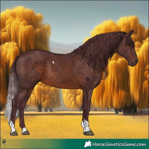 Horse Color:Chocolate Brown Tobiano