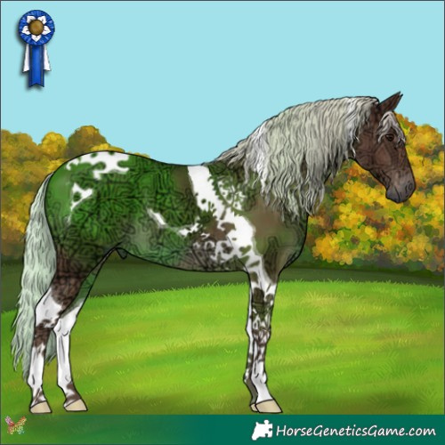 Horse Color:Silver Black Ice Tobiano 