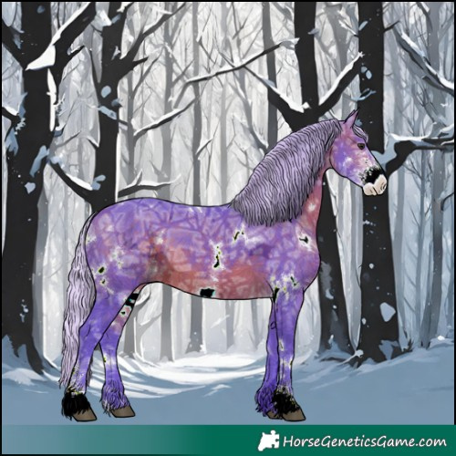 Horse Color:Watercolor White Spotted Silver Brown Ice Sabino 
