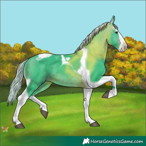 Horse Color:Watercolor Silver Brown Splash Tobiano 