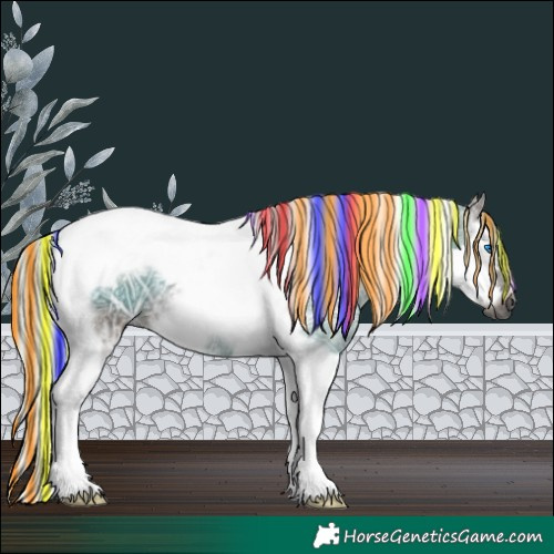 Horse Color:Gray Painted Silver Grullo Ice Roan Splash Tobiano Frame Rabicano