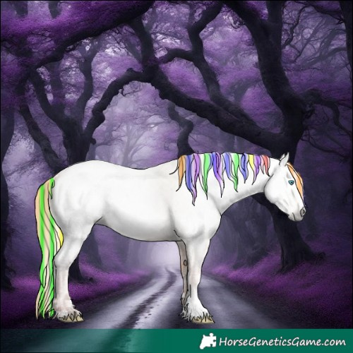 Horse Color:Gray Painted Buckskin Ice Roan Pearl Dun Tobiano Rabicano  and Painted White Spotted Sable Cream Champagne Ice Roan Pearl Dun Splash Rabicano 