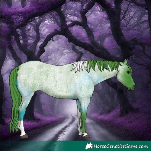 Horse Color:Watercolor Blue Roan Tobiano 