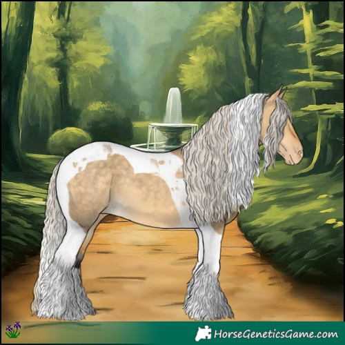 Horse Color:Silver Buckskin Dun Tobiano Varnish