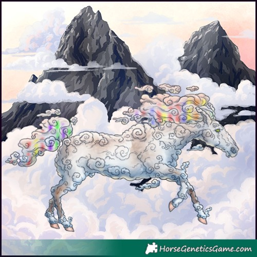 Horse Color:Gray Painted Gold Champagne Tobiano 