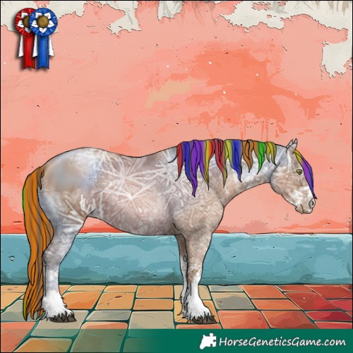Horse Color:Painted White Spotted Liver Chestnut Ice Pearl Rabicano 