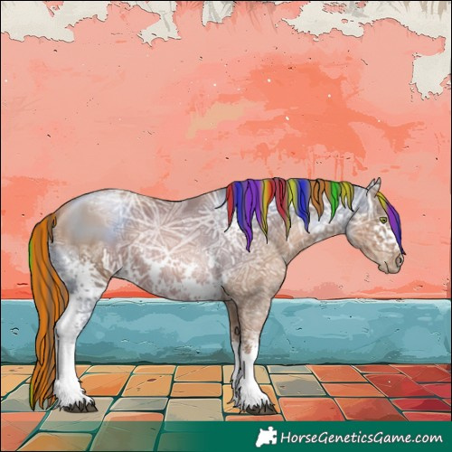 Horse Color:Painted White Spotted Liver Chestnut Ice Pearl Rabicano 