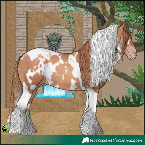 Horse Color:White Spotted Gold Champagne Tobiano 