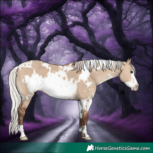 Horse Color:White Spotted Silver Brown Dun Frame 