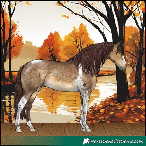 Horse Color:Chocolate Buckskin Dun Tobiano