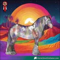 Horse Color:Nacre White Spotted Brown Dun Tobiano Varnish Brindle 