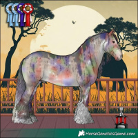 Horse Color:Nacre White Spotted Brown Dun Tobiano Brindle 