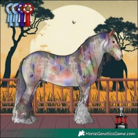 Horse Color:Nacre White Spotted Brown Dun Tobiano Brindle
