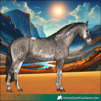 Horse Color:White Spotted Grullo Onyx Rabicano Brindle 