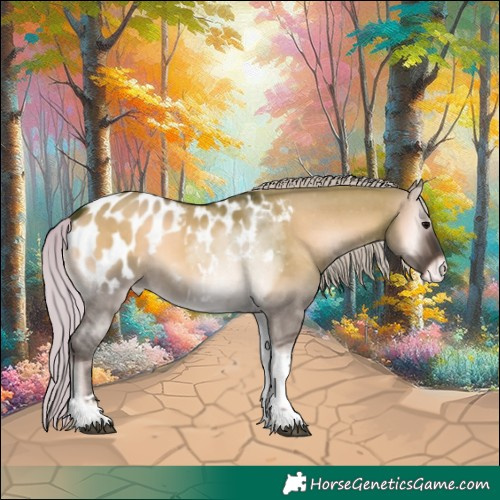 Horse Color:Silver Brown Onyx Tobiano Near Leopard 