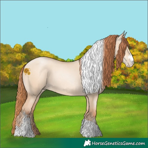 Horse Color:Classic Champagne Pearl Dun Sabino Tobiano 