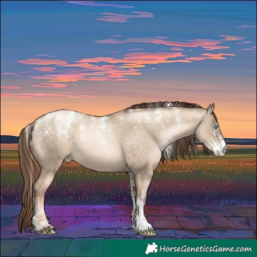 Horse Color:Powder White Sable Champagne Pearl Dun