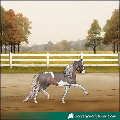 Horse Color:Liver Chestnut Mushroom Splash Tobiano Varnish 