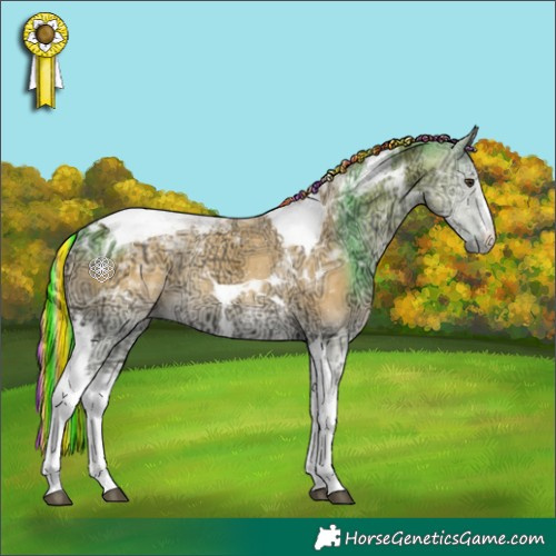 Horse Color:Painted White Spotted Palomino Ice Onyx Tobiano 