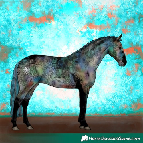 Horse Color:Void Painted Nacre Bay Ice Onyx Tobiano 