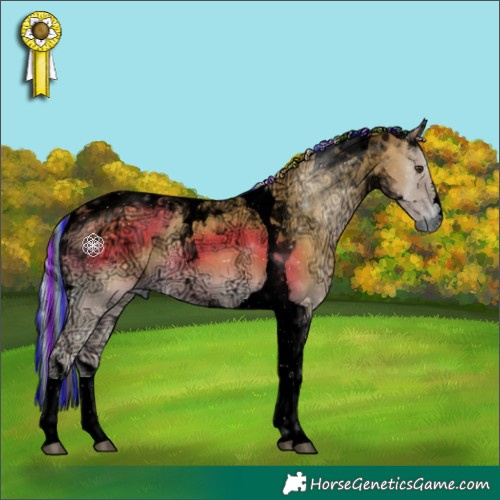 Horse Color:Void Painted Palomino Ice Onyx Tobiano 