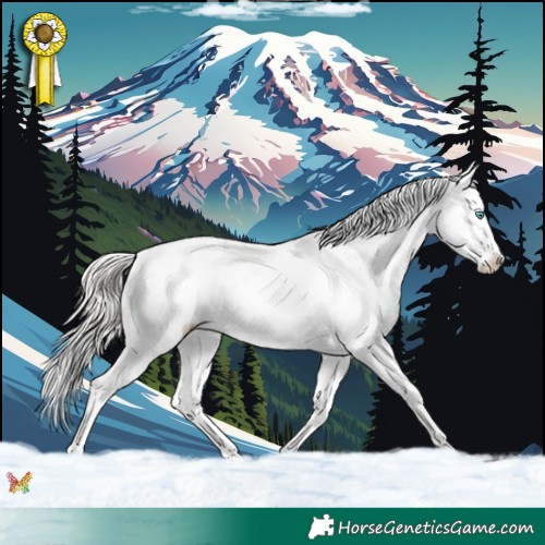 Horse Color:Watercolor White Spotted Silver Sable Champagne Splash Varnish 