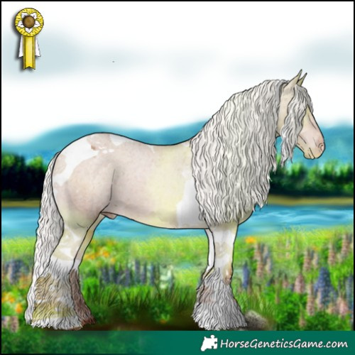 Horse Color:Silver Sable Champagne Tobiano Varnish 