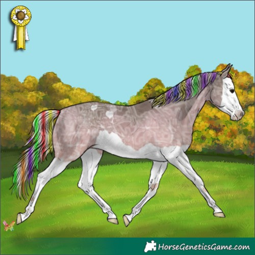 Horse Color:Painted Silver Black Ice Splash 