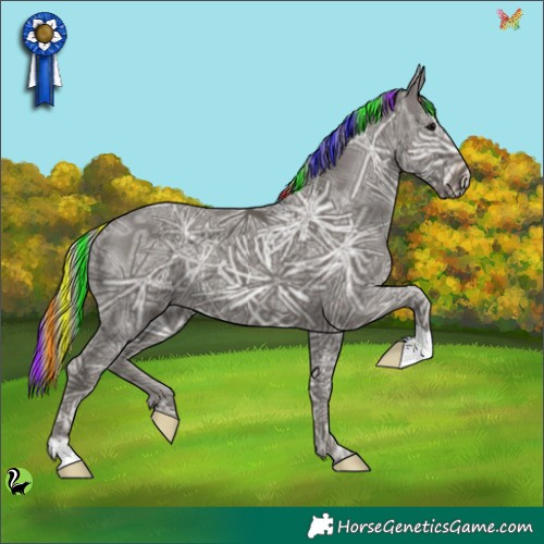 Horse Color:Painted Silver Black Ice Rabicano 