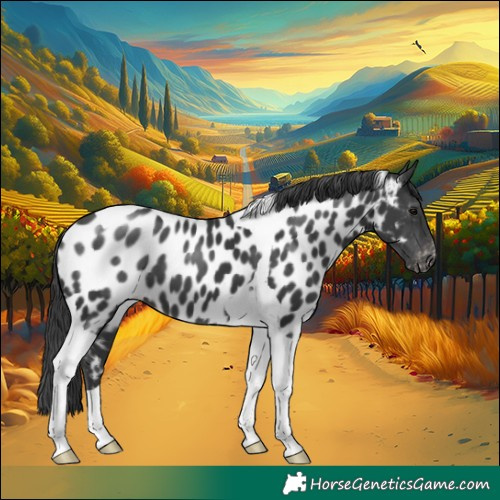 Horse Color:Black Tobiano Near Leopard 