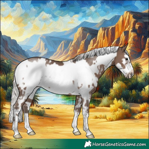Horse Color:White Spotted Silver Black Frame Rabicano