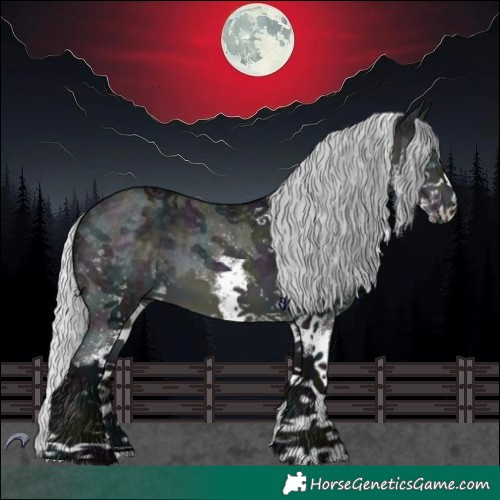 Horse Color:White Spotted Midnight Silver Brown Chinchilla Ice 