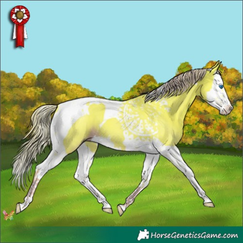 Horse Color:Watercolor Liver Chestnut Splash Tobiano 
