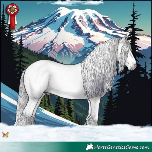 Horse Color:Gray Watercolor White Spotted Buckskin Ice Onyx Splash Tobiano 