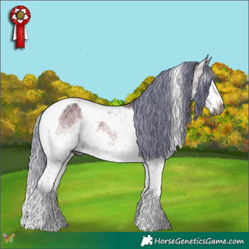 Horse Color:Gray Watercolor White Spotted Buckskin Ice Onyx Splash Tobiano 