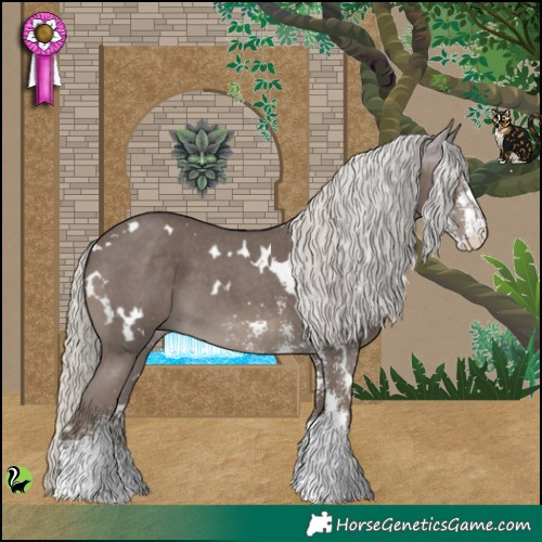 Horse Color:White Spotted Silver Black Sabino 