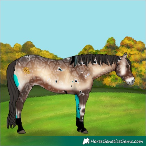 Horse Color:White Spotted Liver Red Onyx Ice Tobiano 