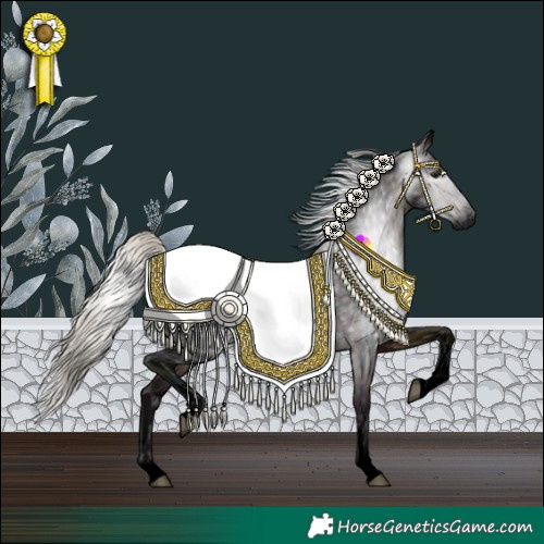 Horse Color:Gray Void Midnight Silver Bay Ice Tobiano 