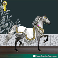 Horse Color:Gray Void Midnight Silver Bay Ice Tobiano 