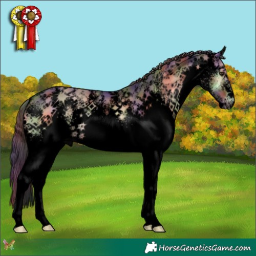 Horse Color:Void Nacre White Spotted Liver Red Dun Onyx Rabicano 