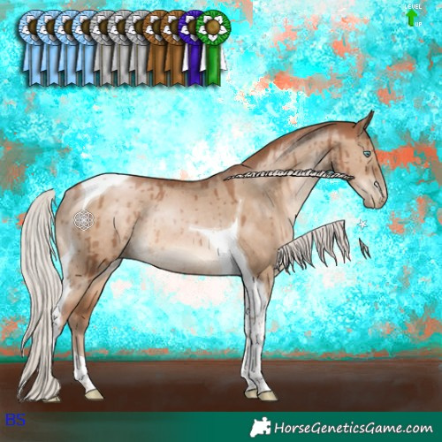 Horse Color:Silver Brown Pearl Dun Tobiano Rabicano Brindle 