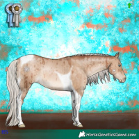 Horse Color:Silver Brown Pearl Dun Tobiano Rabicano Brindle