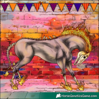 Horse Color:Watercolor Silver Amber Champagne 