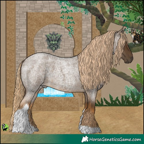 Horse Color:Chocolate Palomino Roan Tobiano 