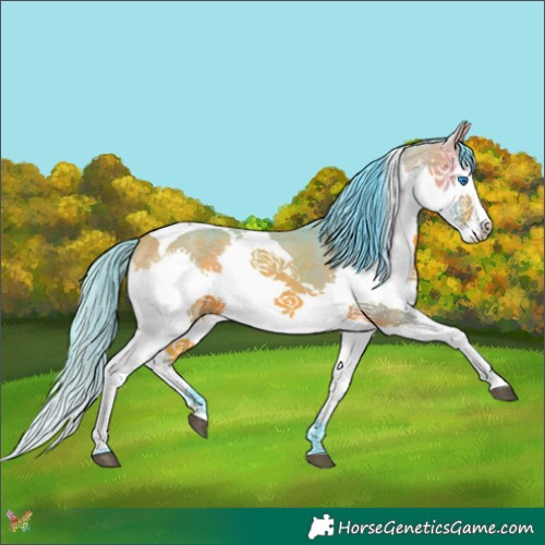 Horse Color:Watercolor Bay Splash Tobiano 