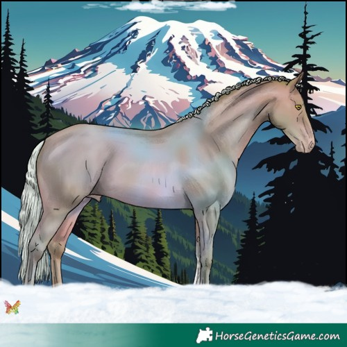 Horse Color:Watercolor Silver Amber Champagne Tobiano 