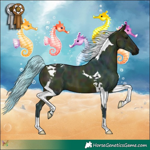 Horse Color:Watercolor Midnight Bay Tobiano 